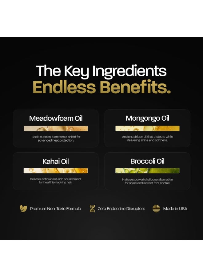 استنادا الي إلكسير الشعر - مصل لامع بلا وزن مع حماية حرارية ، يتحكم في التجفيف والطيران ، يغذي زيوت الرغوة المراعية وزيوت المونغونغو ، صيغة غير سامة لجميع أنواع الشعر (1 فلتر أوز ، حزمة من 1) - Image 5